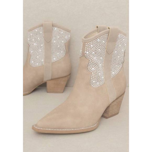 OASIS SOCIETY Shoes - NEW OASIS SOCIETY cannes pearl studded western boots in cedar wood